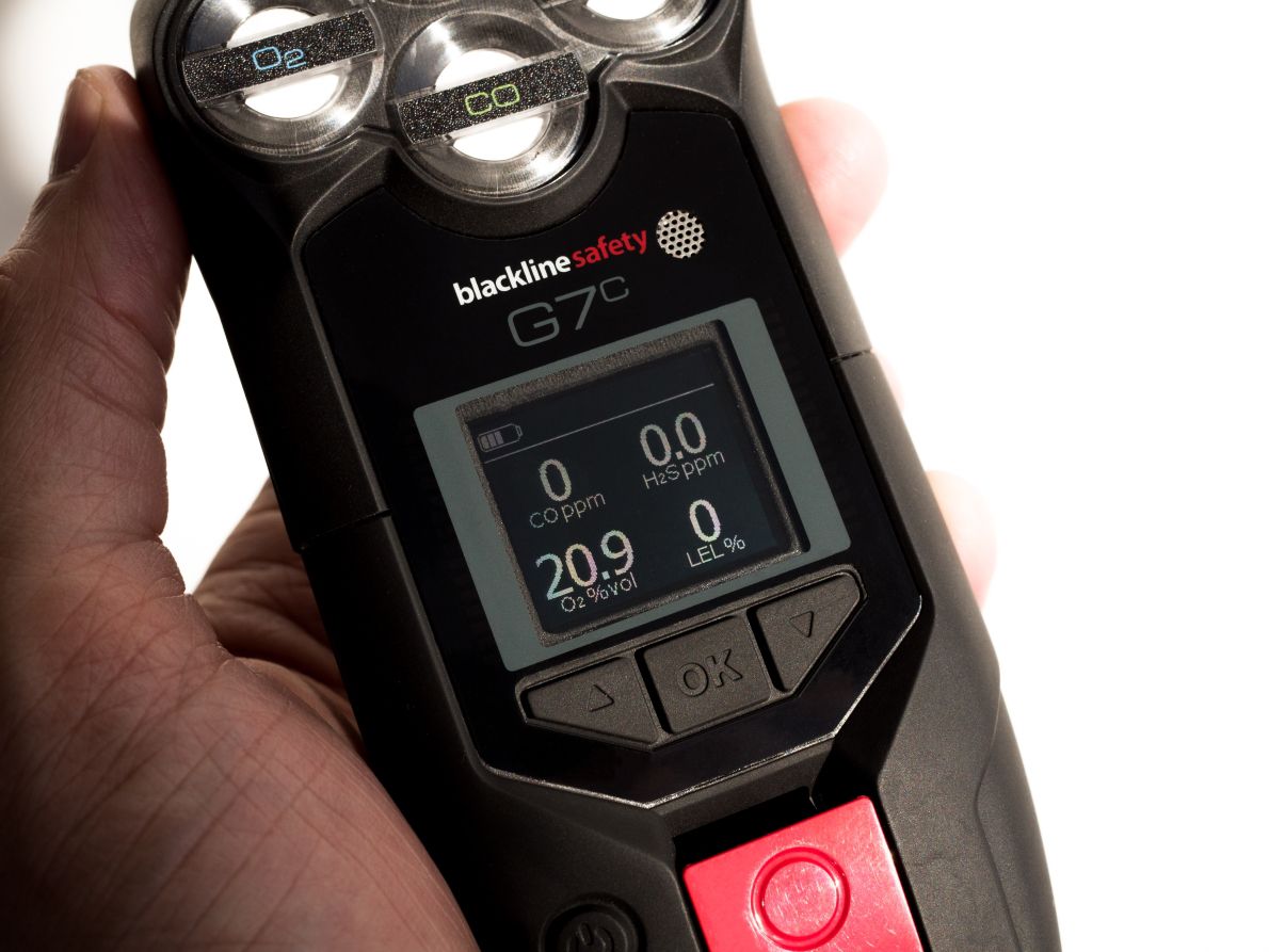 Blackline Safety G7c Gas-Warngerät mit GPS - OHNE Pumpen-Funktion - für CH4 EX UEG (IR Sensor) - CO - H2S und O2